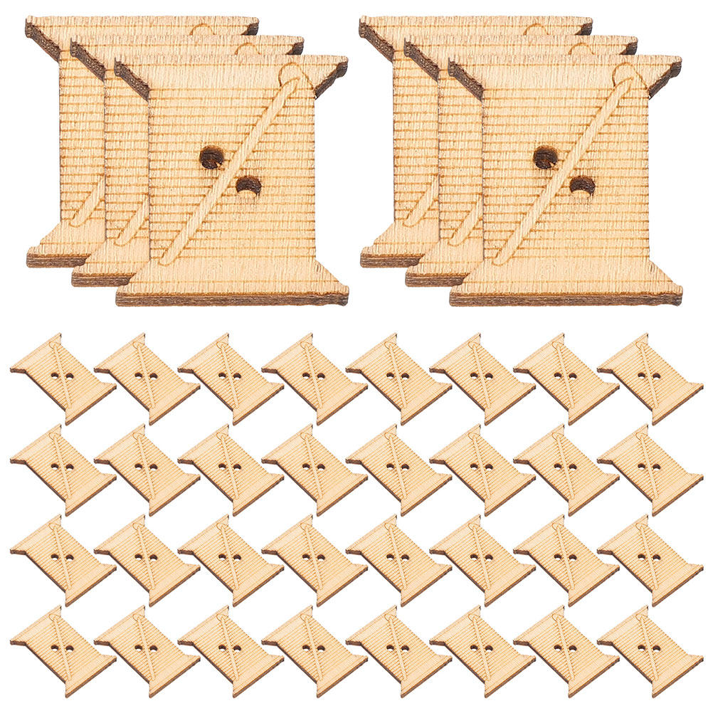 Embroidery Embellishments - 100Pcs Wooden Embroidery Floss Bobbins Thread