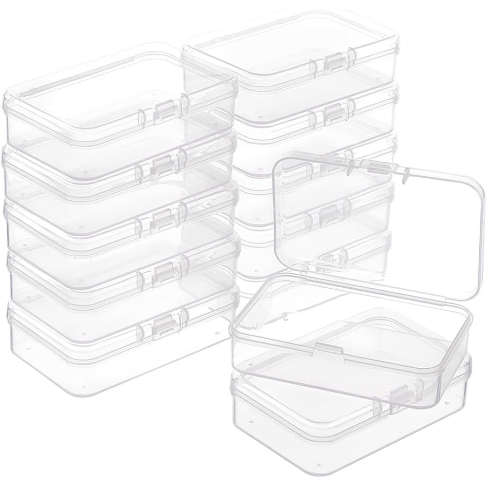 Craft Embellishment Storage - 12 Packs Rectangle PP Plastic Container