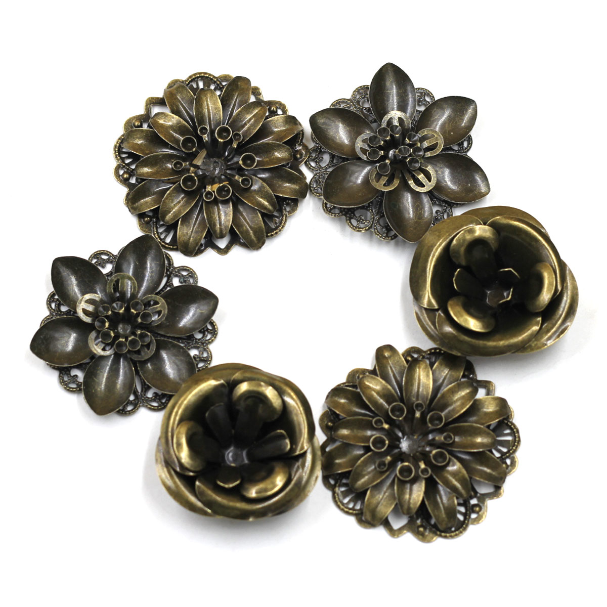 Embellish Craft - 6Pcs Embellishments Combination Flower Pattern Filigree