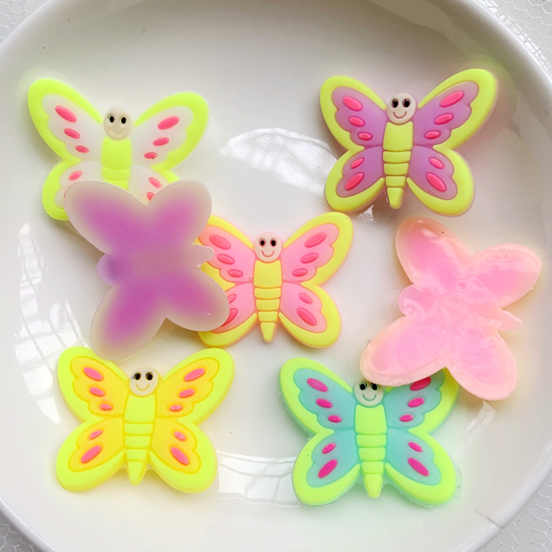 10pcs Cute Large butterfly PVC - Embellishment Glue Craft 评论和价格