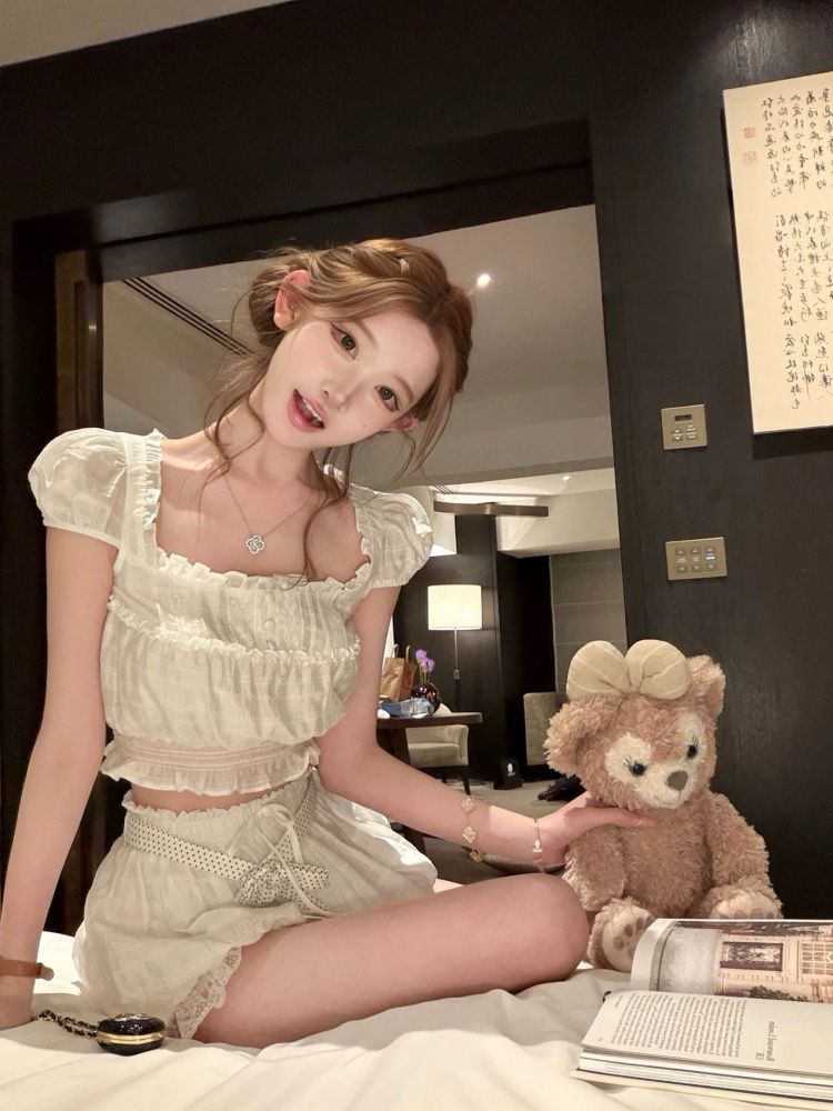 Summer Coquette Sweet 2 Piece  - Elastic Lace Trim 评论和价格