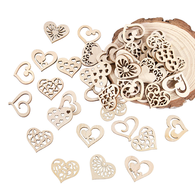 50/100pcs Hollowed Heart Patte - Embellish Craft 评论和价格