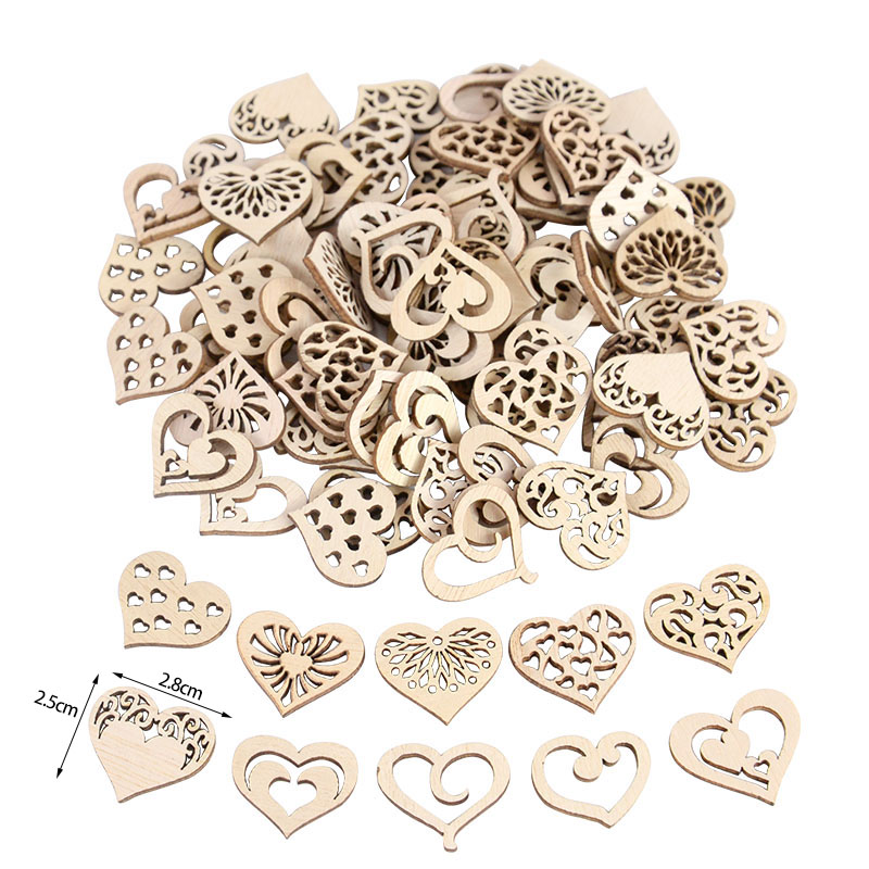 50/100pcs Hollowed Heart Patte - Embellish Craft 评论和价格