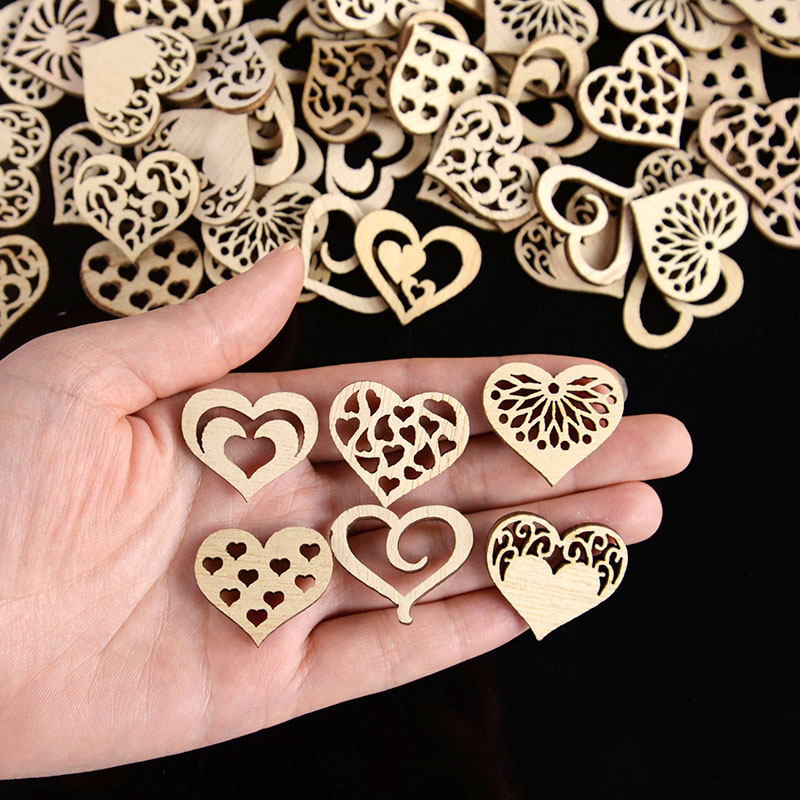 50/100pcs Hollowed Heart Patte - Embellish Craft 评论和价格