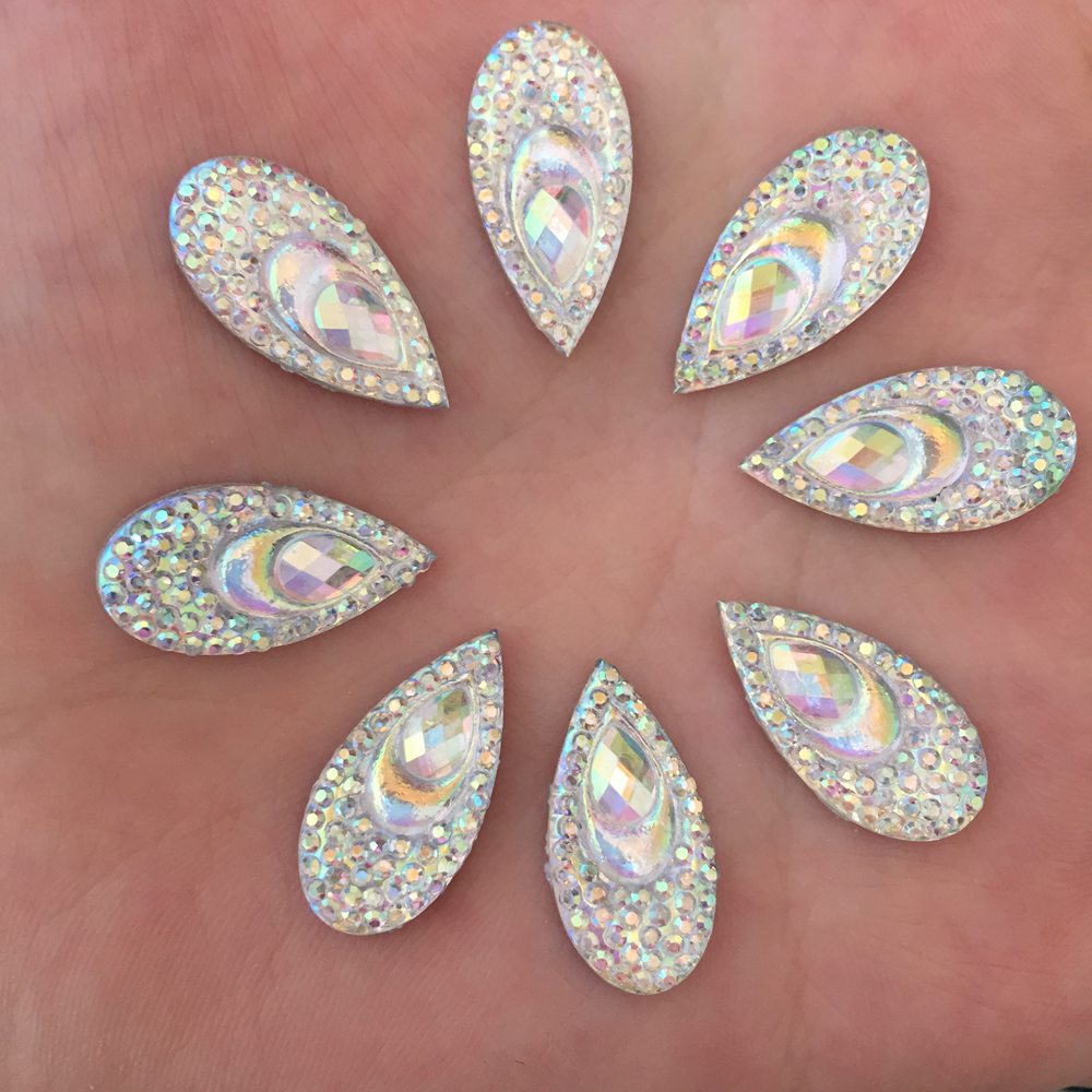 40PCS Resin 10*20mm Teardrop P - Embellishment Glue Craft 评论和价格
