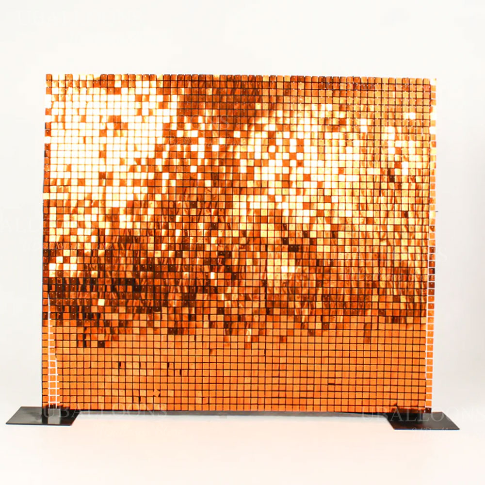 Bright Orange Shimmer Wall Bac - Sequin Fabric Panel 评论和价格