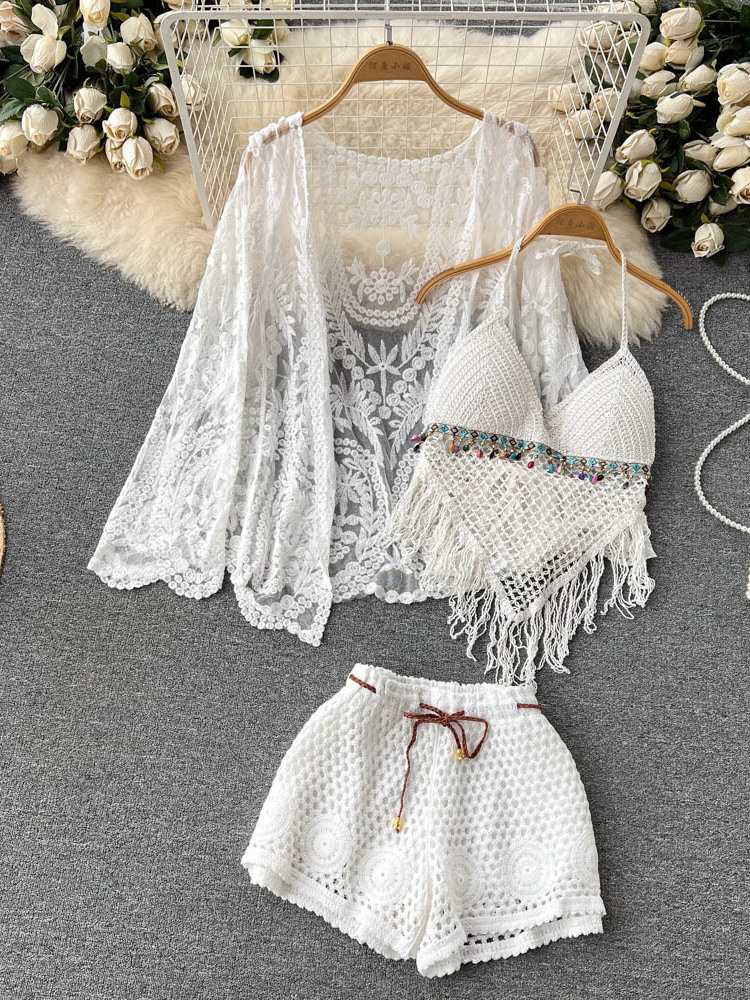 Summer New Holiday Suit Women' - Tassel Fringe Trim 评论和价格