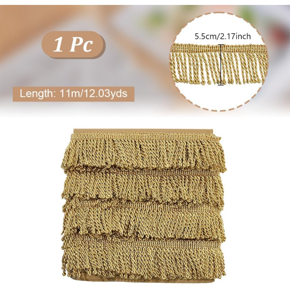 12 Yardsx2.2Inch Fringe Trim C - Tassel Fringe Trim 评论和价格