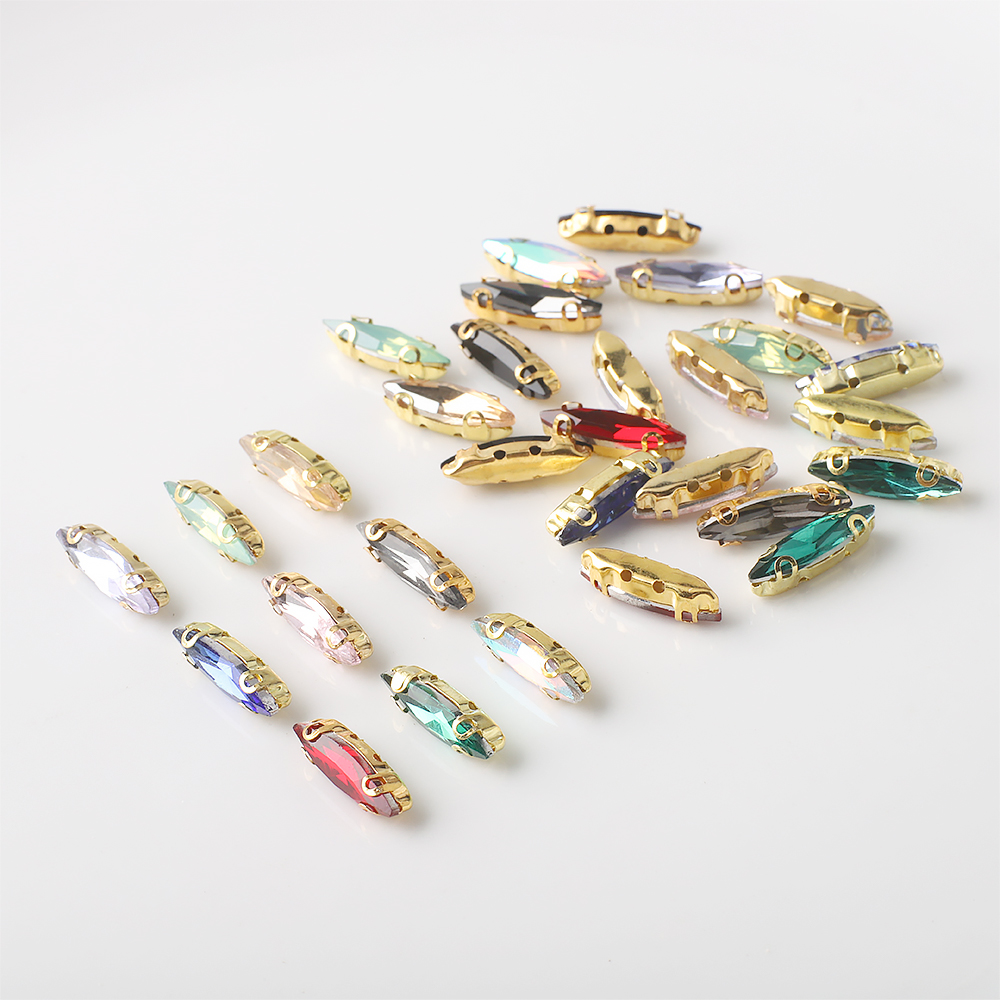 20Pcs 4x15mm Horse Eye Crystal - Sew On Rhinestone 评论和价格
