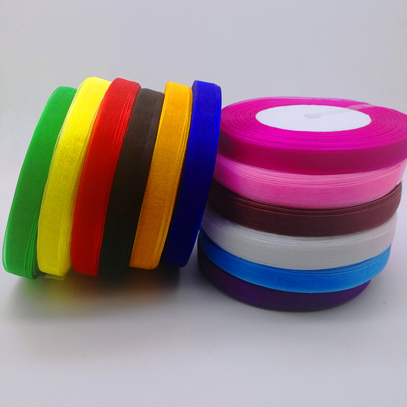 Hot 10mm 50Yards Spool Satin E - Organza Ribbon Spool 评论和价格