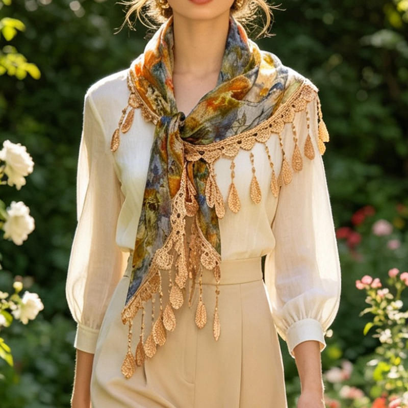Vintage Floral Lace Hollow Tas - Tassel Fringe Trim 评论和价格