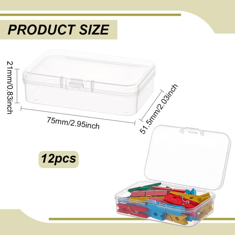 12 Packs Rectangle PP Plastic  - Craft Embellishment Storage 评论和价格