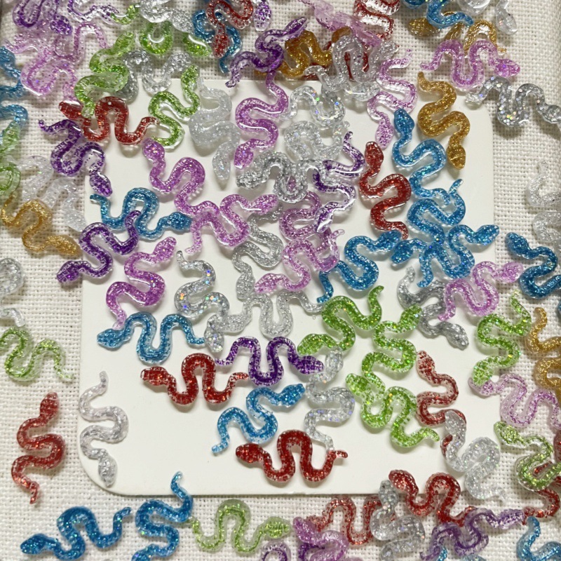 Tiny Shimmer Cartoon Snake Res - Embellishment Glue Craft 评论和价格