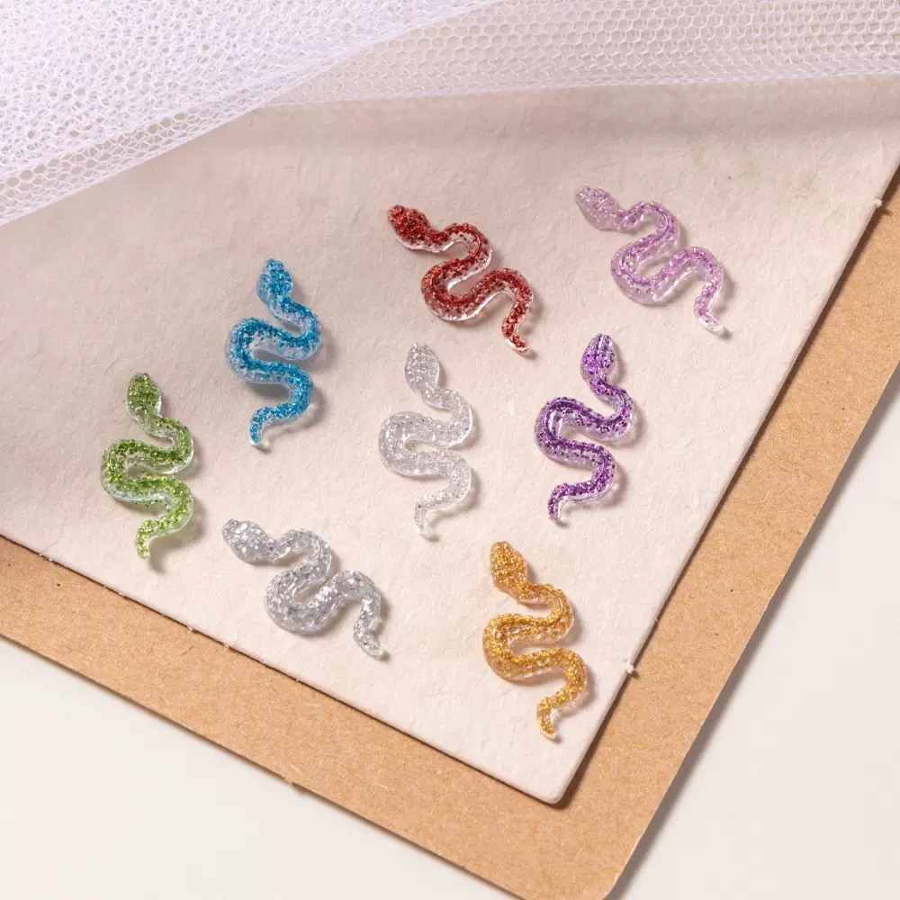 Tiny Shimmer Cartoon Snake Res - Embellishment Glue Craft 评论和价格