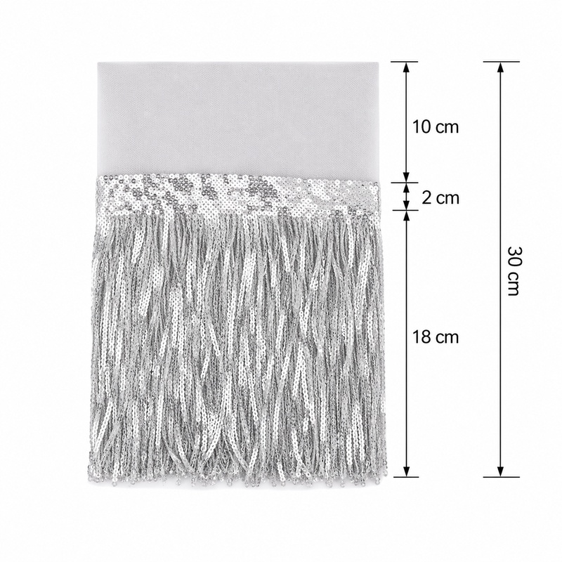 2/3/5/10Yards 18cm Sequin Frin - Fringe Ribbon Sewing 评论和价格