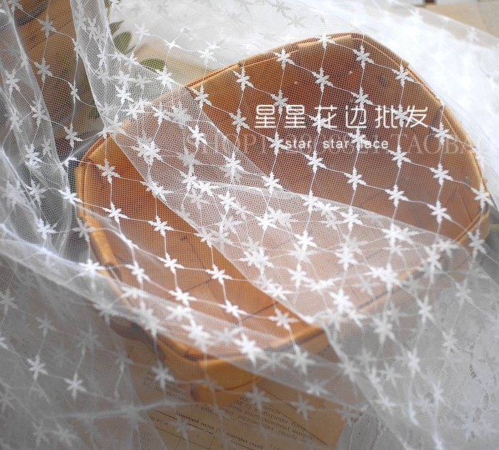 150cm Wide White Black Jaquard - Crystal Mesh Fabric 评论和价格