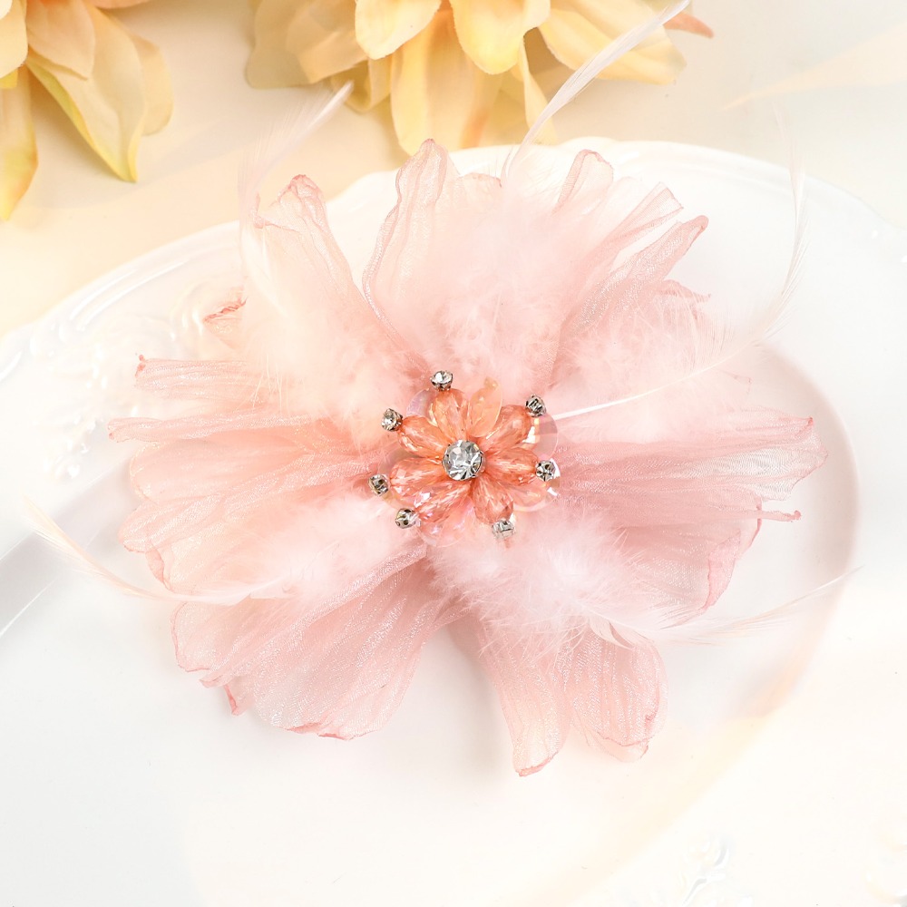Handmade Mesh Feather Flower B - Crystal Mesh Fabric 评论和价格