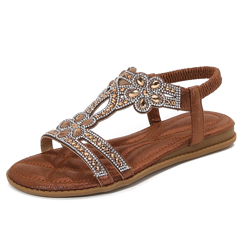 Big Size Openwork Sandals Bohe - Sew On Rhinestone 评论和价格